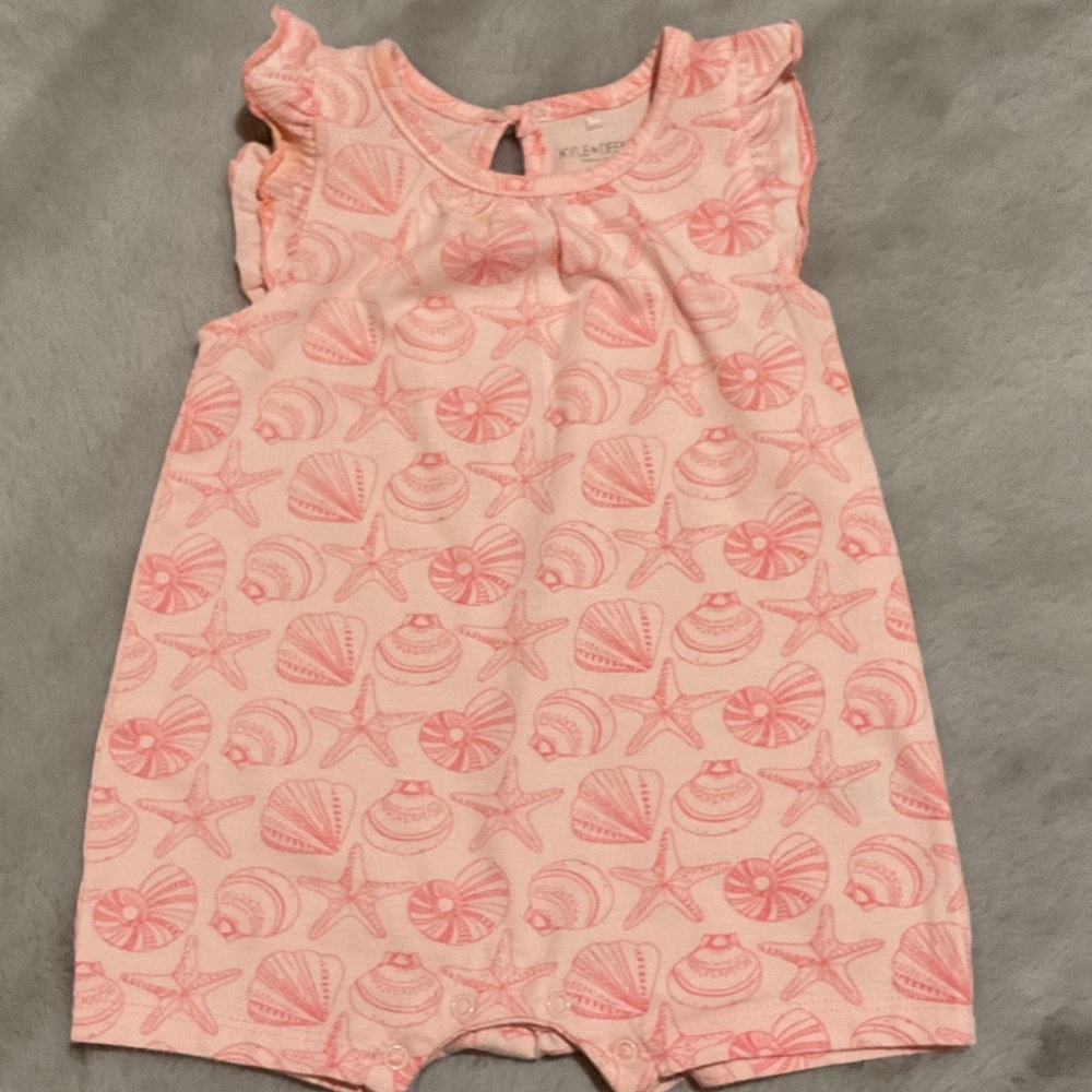 KYLE & DEENA Peach Seashell Baby Romper